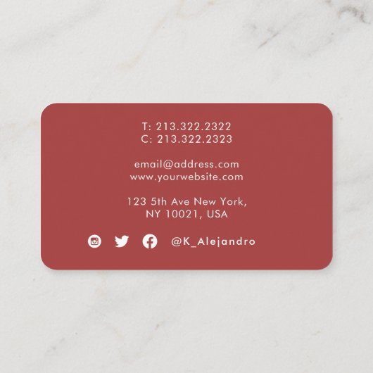 青ユニーク赤の水色の空抽象芸術 名刺 (裏面)