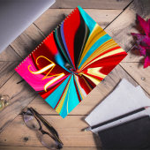 青ユニーク赤金ゴールドモノグラム液化抽象芸術 プランナー手帳