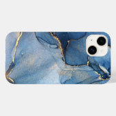 青ユニーク金ゴールド大理石パターンiPhone / アンドロイド Case-Mate iPhoneケース (裏面 (横))