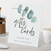 青ユーカリ葉ギフトカードスクリプト 台座サイン (インサイチュ)