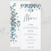 青ユーカリ葉スプスタイリッシュリッ結婚ト メニュー (正面/裏面)
