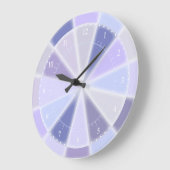青ラベンダーと紫のグローエレガント ラージ壁時計 (傾斜)