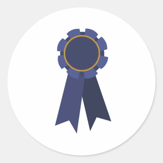 青リボン ラウンドシール (正面)