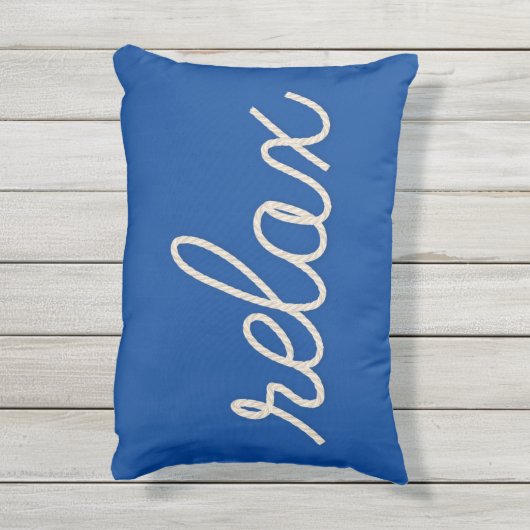 青リラックス航海のの縄の言葉 アウトドアクッション (裏面(縦))