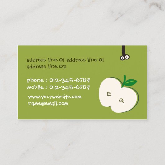 青リンゴと小虫 名刺 (裏面)