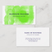 青リンゴ色の水彩画 名刺 (正面/裏面)