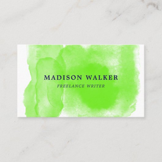 青リンゴ色の水彩画 名刺 (正面)