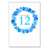 青リース水彩花芸術テーブル番号 テーブルナンバー (正面)