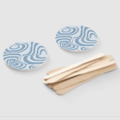 青レトロ旋回Groovy Y2Kパターン ハンドファン (組立なし)