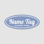 青レトロ楕円クラシック名タグ 名札 (正面)