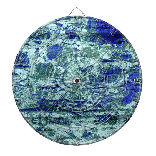 青レンガのひび割れ質感の背景 ダーツボード (正面)