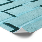 青レンガの壁のキャンバスまたはポスター ポスター (角)