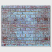 青レンガグランジの包装紙 ラッピングペーパー (フラット)