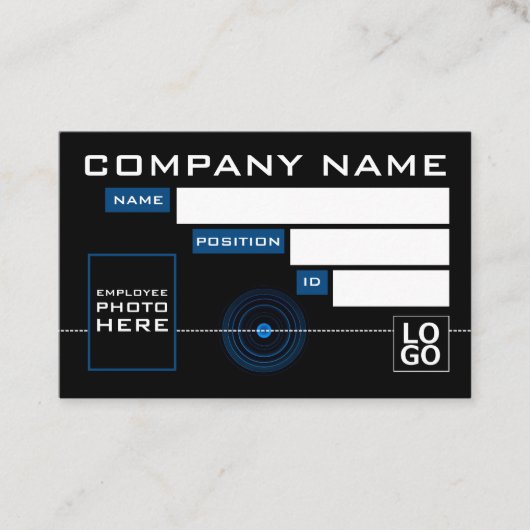 青レンズ、フォトIDカード 名刺 (正面)