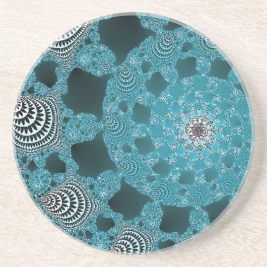 青レースのよう色で眠る コースター (正面)