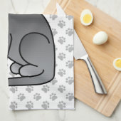 青ロシアのい可愛い猫イラストレーション&ポーズ キッチンタオル (四つ折り)