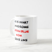 青ロシアのい母さん素晴らし コーヒーマグカップ (正面左)
