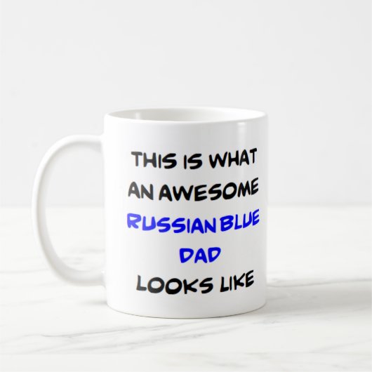 青ロシアのパパ素晴らし、 コーヒーマグカップ (左)