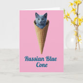 青ロシアの円錐 カード (黄色い花)