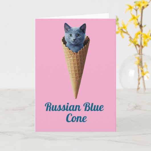 青ロシアの円錐 カード (黄色い花)