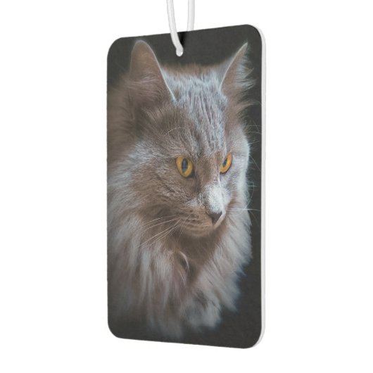 青ロシアの品種グレーのネベルン猫 カーエアーフレッシュナー (左)