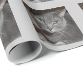 青ロシアの灰色の猫 ラッピングペーパー (ロールコーナー)