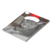 青ロシアの猫クリスマス ノートパッド (回転)