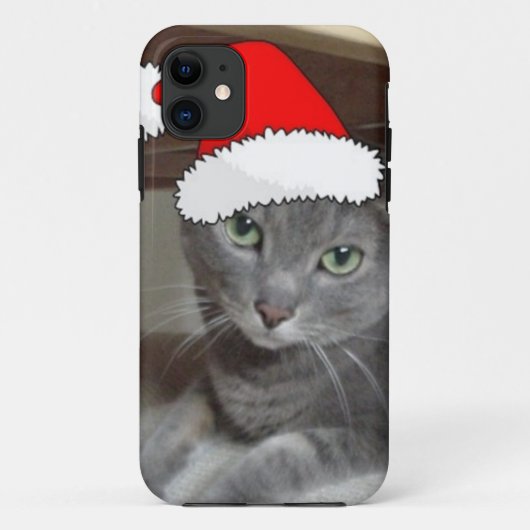 青ロシアの猫クリスマス Case-Mate iPhoneケース (裏面)