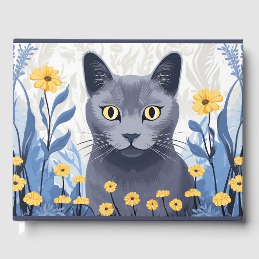 青ロシアの猫黄色の花 ゲストブック (正面)