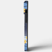 青ロシアの猫黄色の花 Case-Mate iPhoneケース (裏面 / 左)