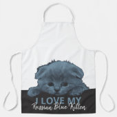 青ロシアの猫 エプロン (正面)
