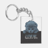 青ロシアの猫 キーホルダー (正面左)