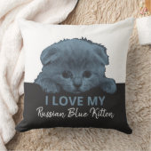 青ロシアの猫 クッション (ブランケット)