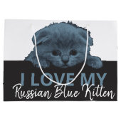 青ロシアの猫 ラージペーパーバッグ (裏面)