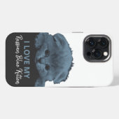 青ロシアの猫 iPhoneケース (裏面横)