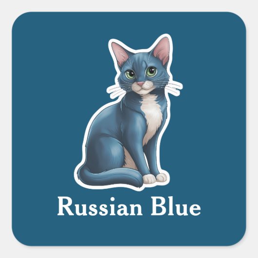 青ロシアの色 スクエアシール (正面)
