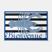 青ロブスタージンジャージャーズフランスのジャー国旗の書式 ドアマット (正面)