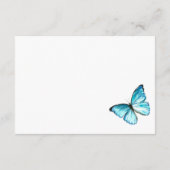 青ロマンチックな水の色の蝶ありがとうEnc エンクロージャーカード (裏面)