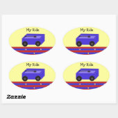 青ワゴン 楕円形シール (シート)