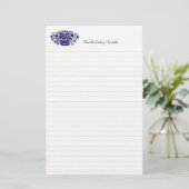 青ヴィンテージの花籠カスタム裏文房具 便箋 (スタンド正面)