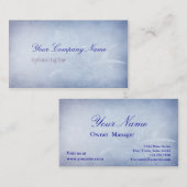 青ヴィンテージアンティークフローラ 名刺 (正面/裏面)