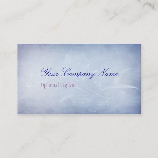 青ヴィンテージアンティークフローラ 名刺 (正面)