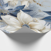 青ヴィンテージインスパイアフローラ ラッピングペーパー (角)