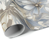 青ヴィンテージインスパイアフローラ ラッピングペーパー (ロールコーナー)