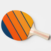 青ヴィンテージストライプの 卓球ラケット (横)