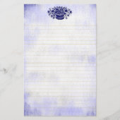 青ヴィンテージフェイク花文房並み 便箋