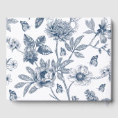 青ヴィンテージフランスのフローラ結婚 ゲストブック (裏面)