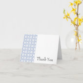 青ヴィンテージ円パターンサンキューカード カード (黄色い花)