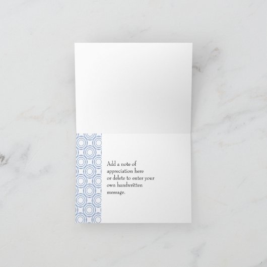 青ヴィンテージ円パターンサンキューカード カード (内部)