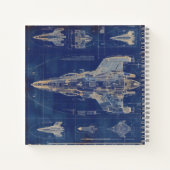 青ヴィンテージ図宇宙船 ノートブック (裏面)